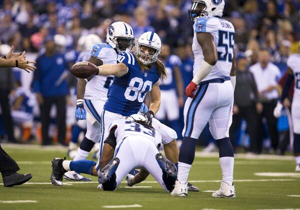 : Indianapolis Colts tight end Coby Fleener and wide receiver Phillip ...