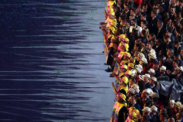 Os Rio 2016 Rio 2016, Eröffnungsfeier A view of the opening ceremony of the Olympic ...