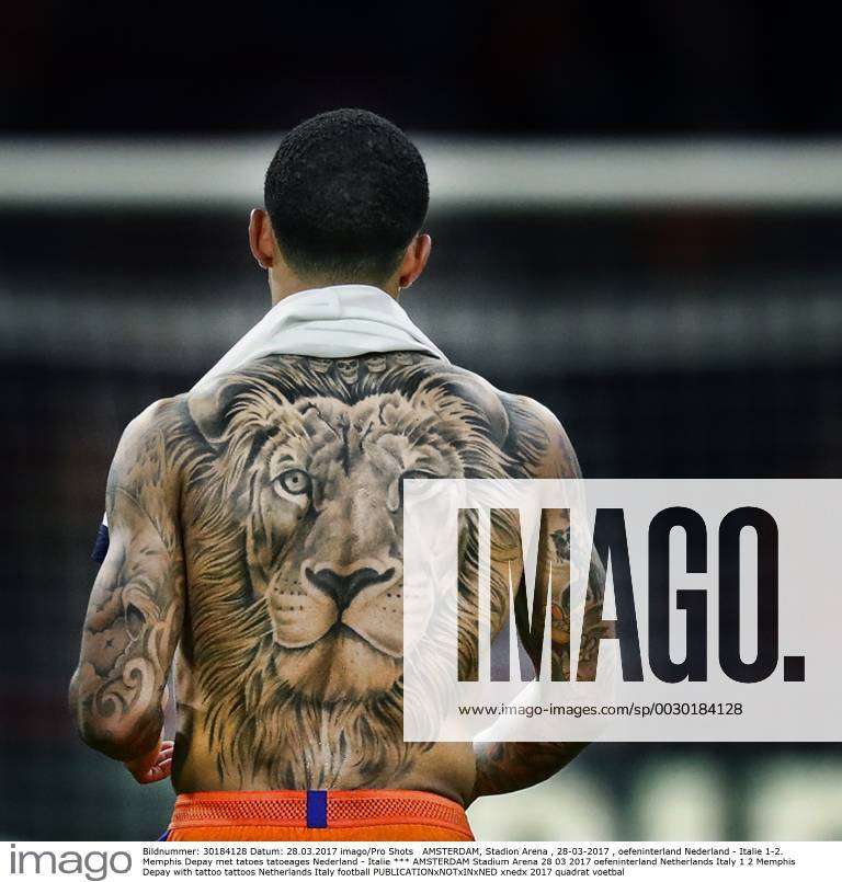 Why does Memphis Depay have a lion tattoo on his back? Netherlands