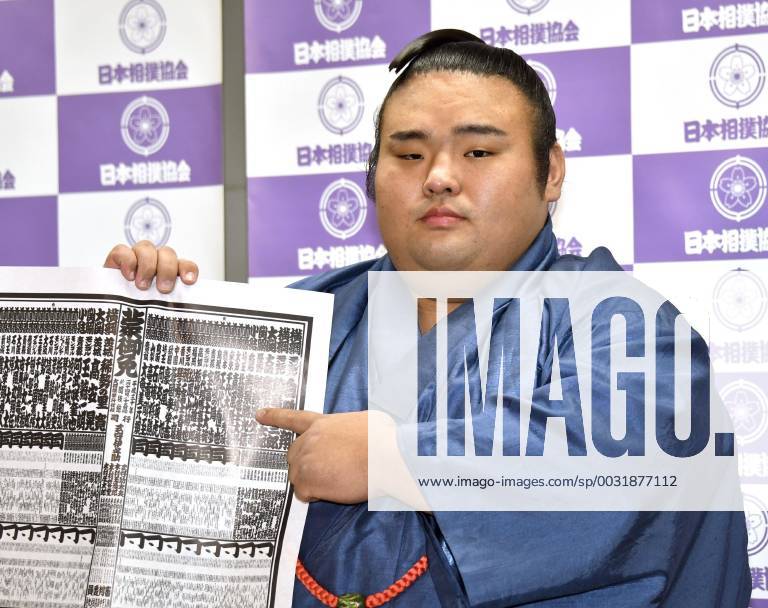 Sumo wrestler Takakeisho Sumo wrestler Takakeisho shows the rankings at ...