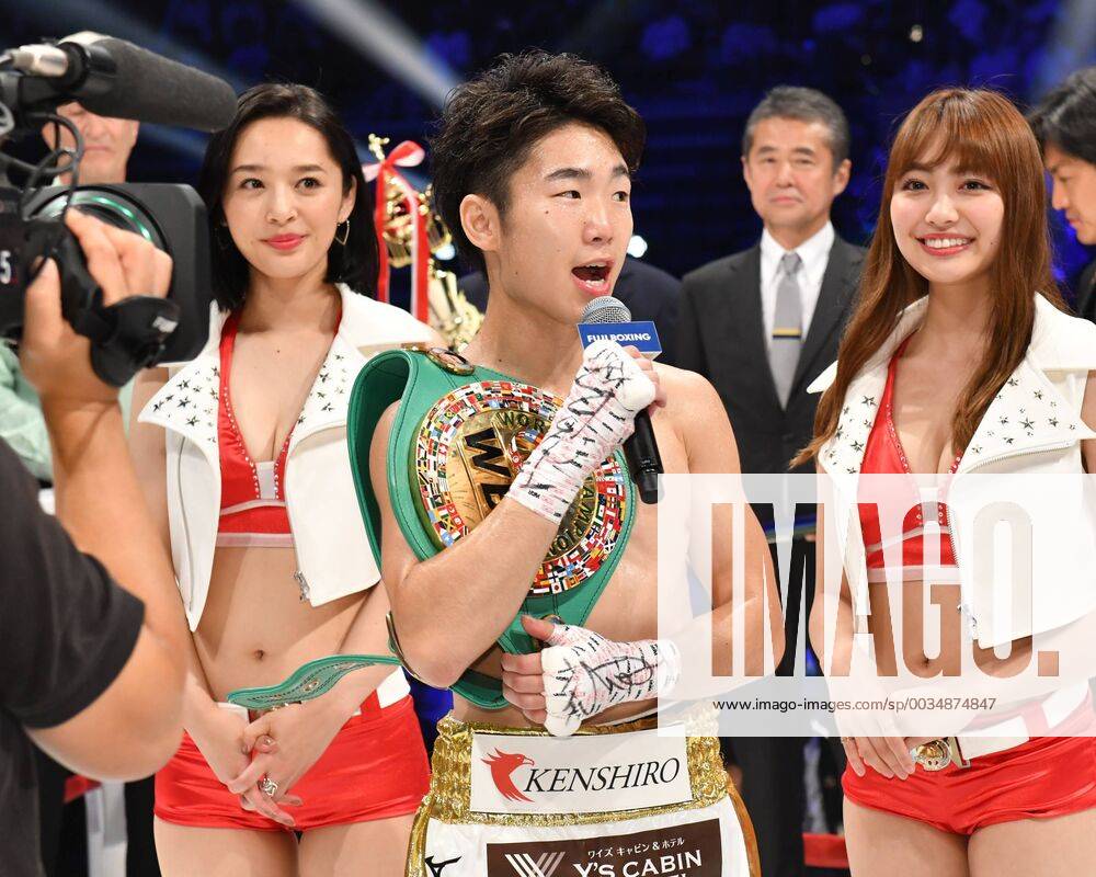 L-R) Misaki Jimbu, Ken Shiro (JPN), Miuraumi, MAY 25, 2018 - Boxing : Ken  Shiro of Japan speaks