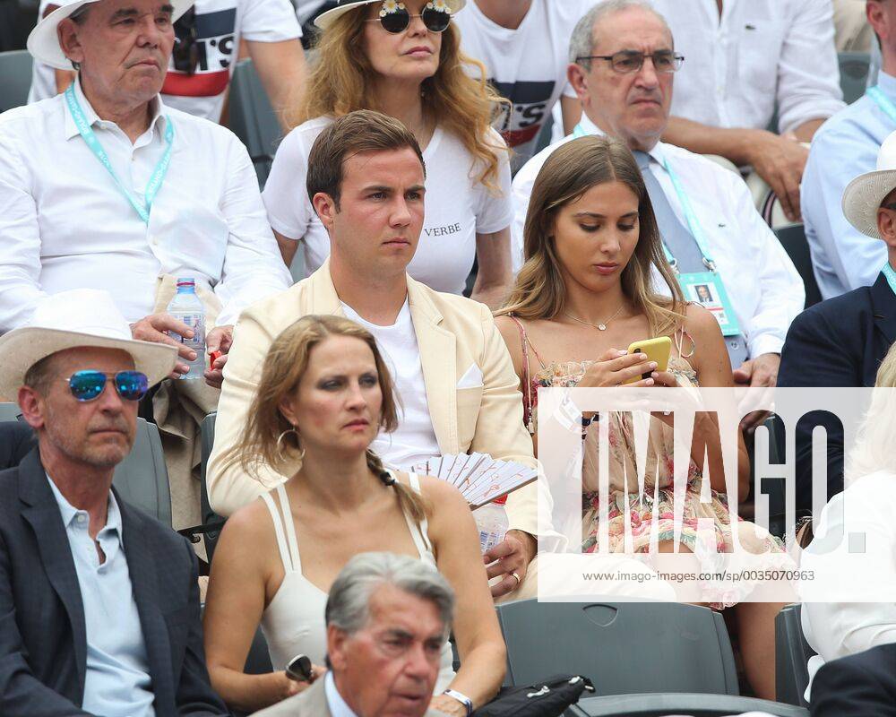 Mario Goetze and wife Ann Kathrin Brömmel at the Honor Tribune of