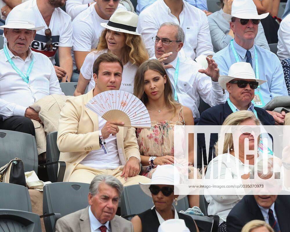 Mario Goetze and wife Ann Kathrin Brömmel at the Honor Tribune of