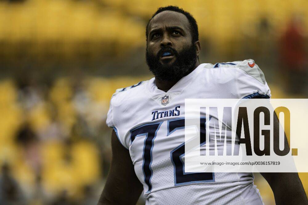 PITTSBURGH, PA - AUGUST 25: Tennessee Titans Defensive End Julius Warmsley ( 72) looks on during the