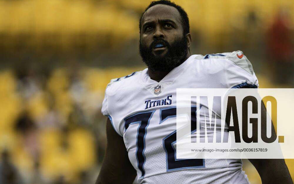 PITTSBURGH, PA - AUGUST 25: Tennessee Titans Defensive End Julius Warmsley ( 72) looks on during the