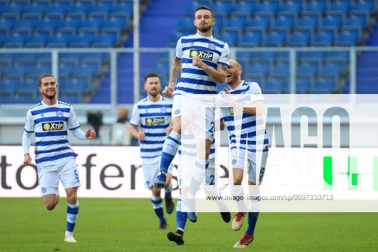 2 by Borys Tashchy MSV Duisburg cheers on his goal to 2 0 with his