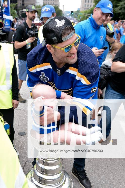 Jun 15, 2019: St. Louis Blues winger Pat Maroon (7) grabs a baby from ...