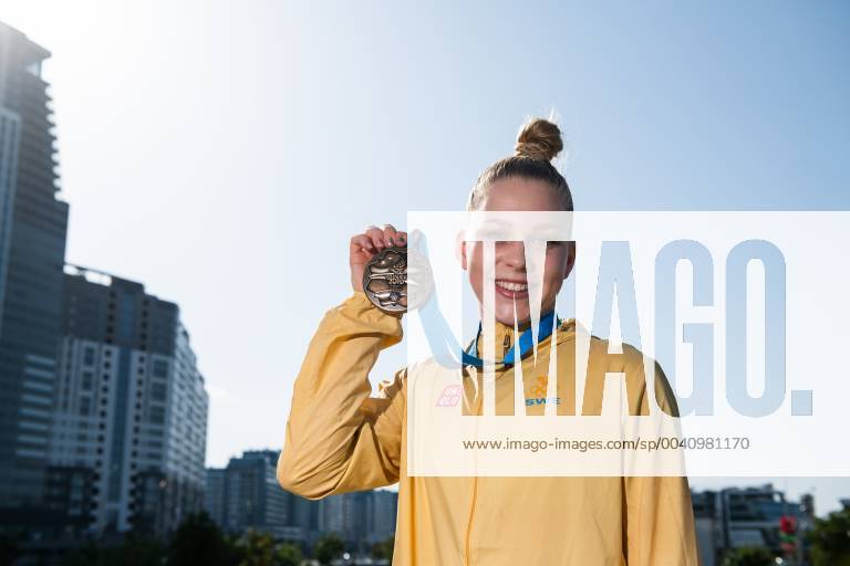 190630 Jessica Castles of Sweden poses for a portrait with her bronze