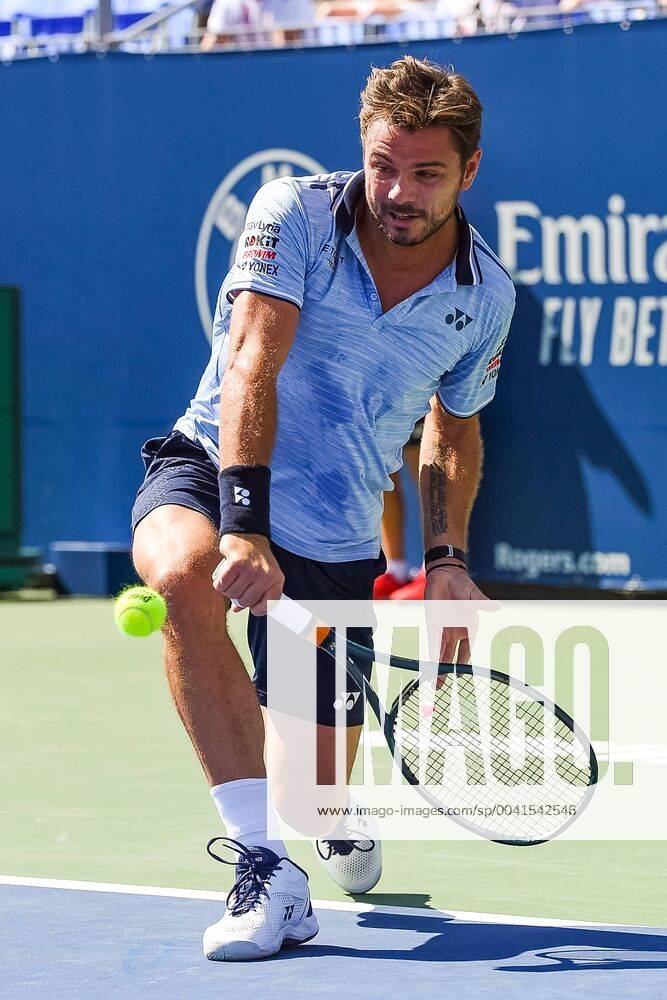 MONTREAL, QC AUGUST 05 Stan Wawrinka (SUI) returns the ball during