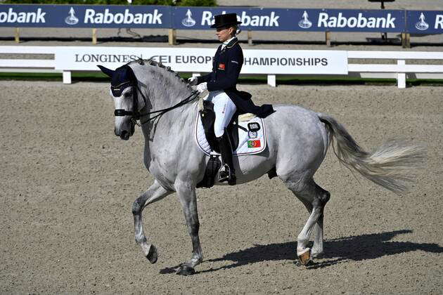 Maria Caetano POR with Coroadoi during Longines FEI Dressage