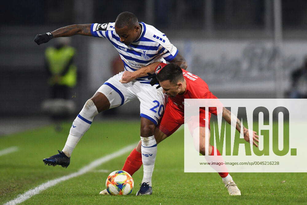 Leroy Jacques Mickels MSV Duisburg in duel with Simon Handle FC ...