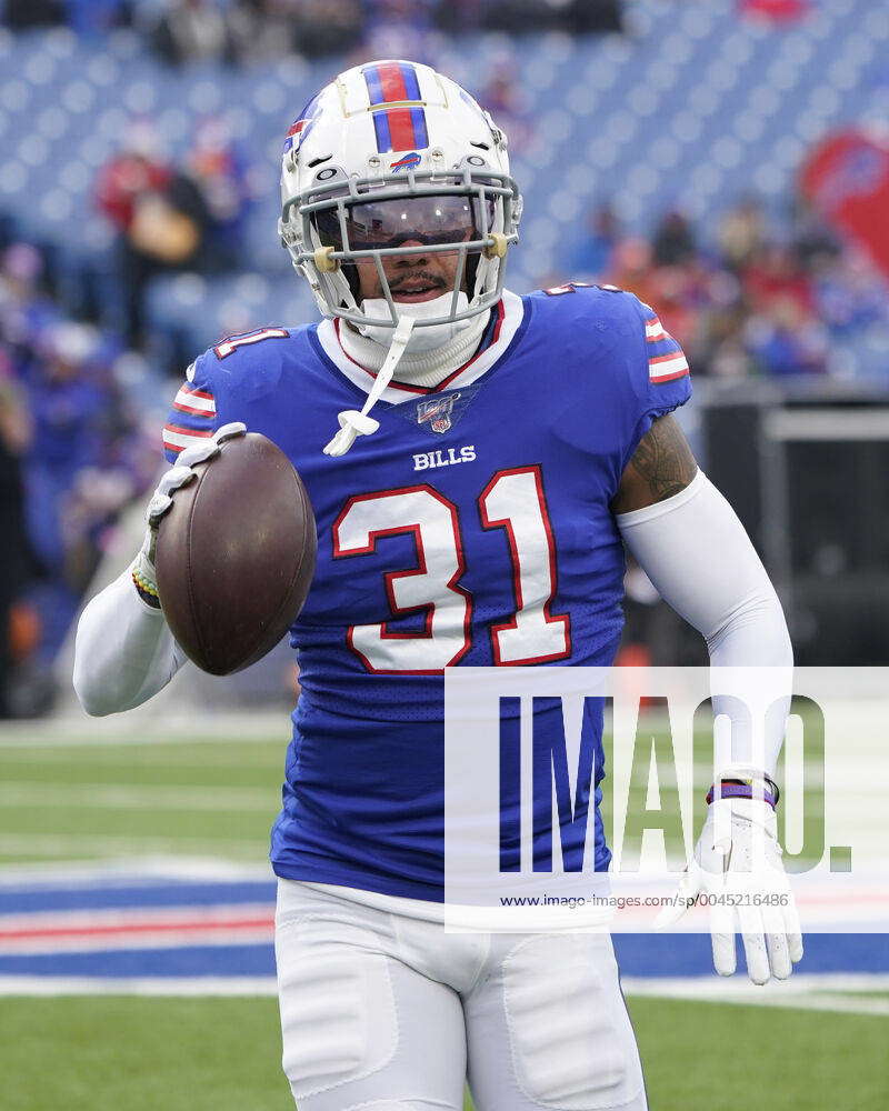 FILE - Buffalo Bills strong safety Dean Marlowe walks off the field after  an NFL football game against the New York Jets in Orchard Park, N.Y., in  this Sunday, Sept. 13, 2020