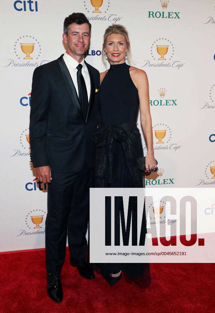 Golf Presidents Cup Gala Adam Scott And Wife Marie Kojzar At The Presidents Cup Golf Gala At Crown 