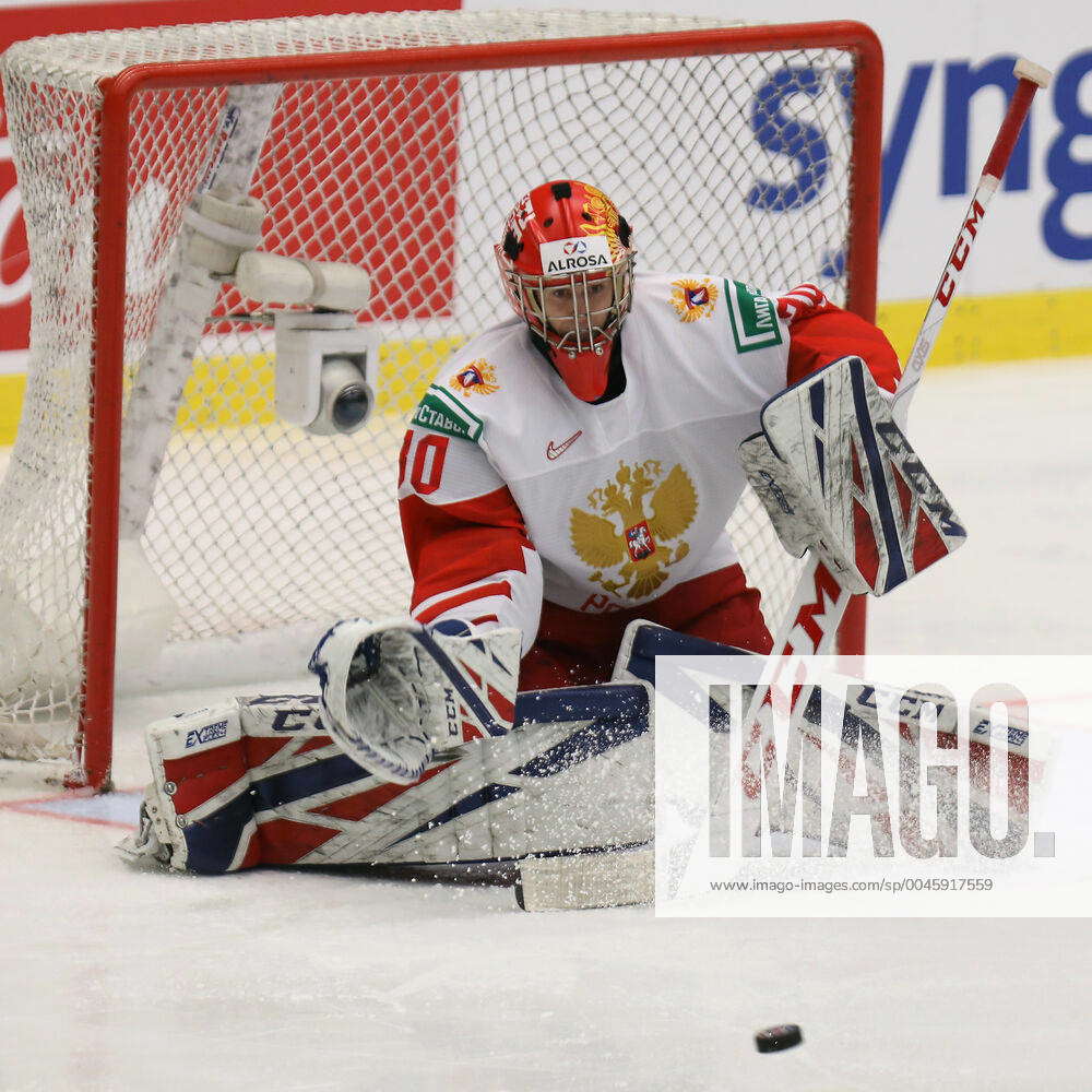 Russian Goalkeeper Yaroslav Askarov In Action During The 2020 IIHF ...