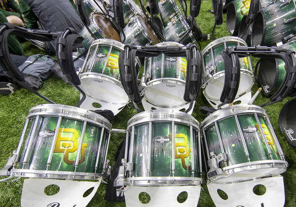 : A general view of the Baylor band instruments prior to NCAA, College ...