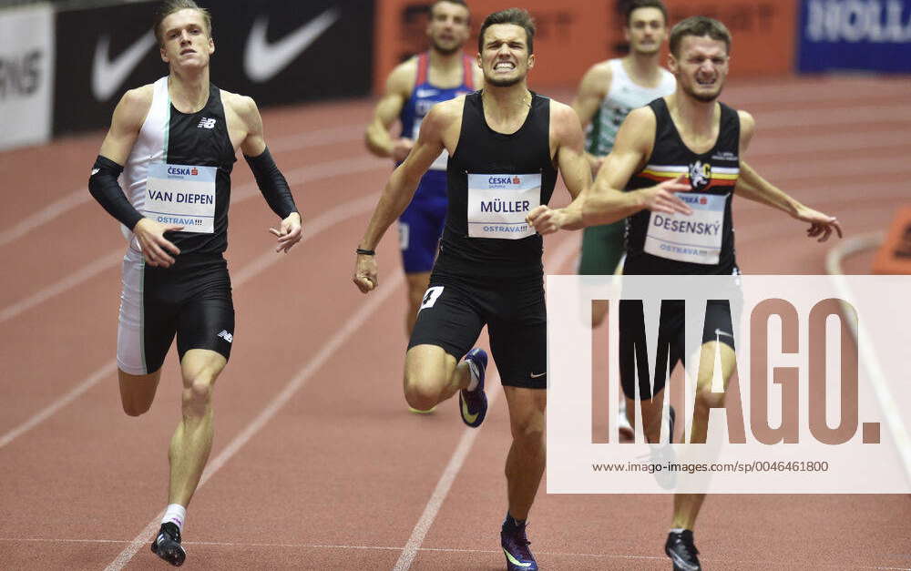 L-R Dutch runner Tony Van Diepen (2nd place) and Czech runners Vit Muller  (3rd place) and