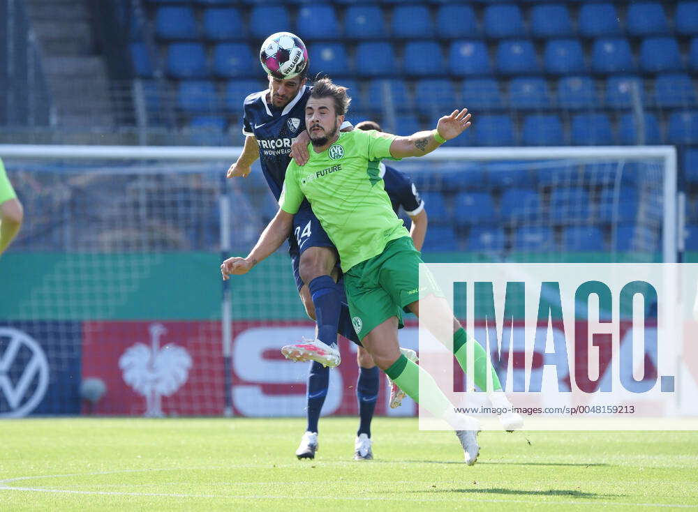 Enrico Köppen FV Engers , right , against Vasileios Lampropoulos VfL ...