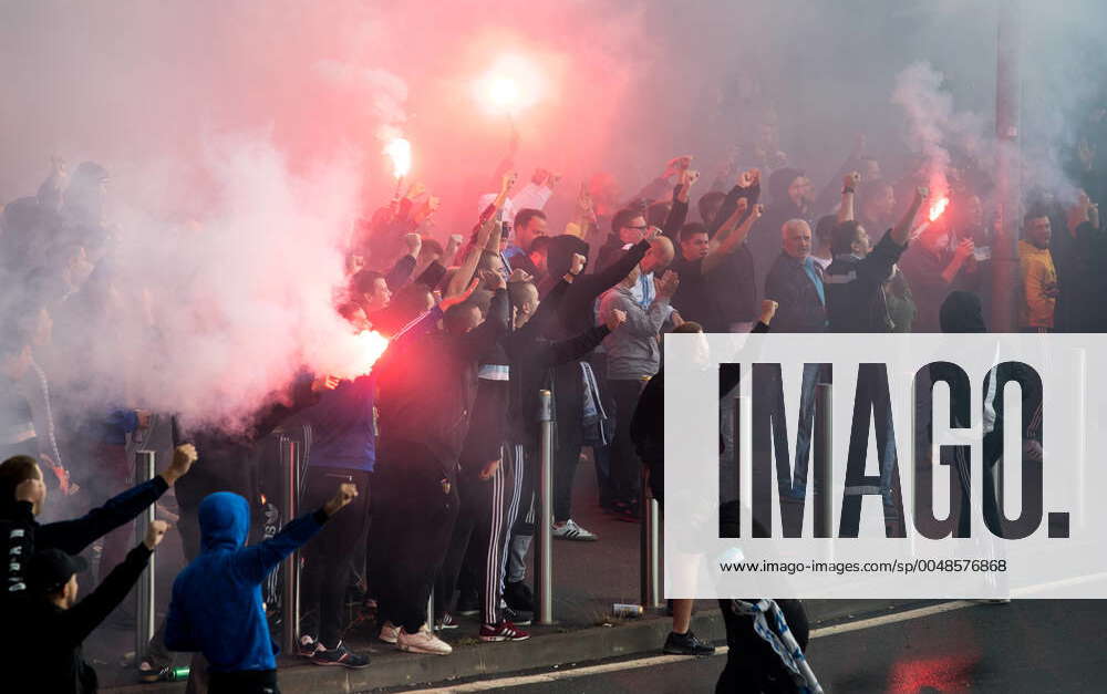 Players of HNK Rijeka acknowledge the fans after the UEFA Europa