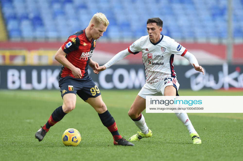 Lennart Czyborra (Genoa) , Gabriele Zappa (Cagliari) during Genoa