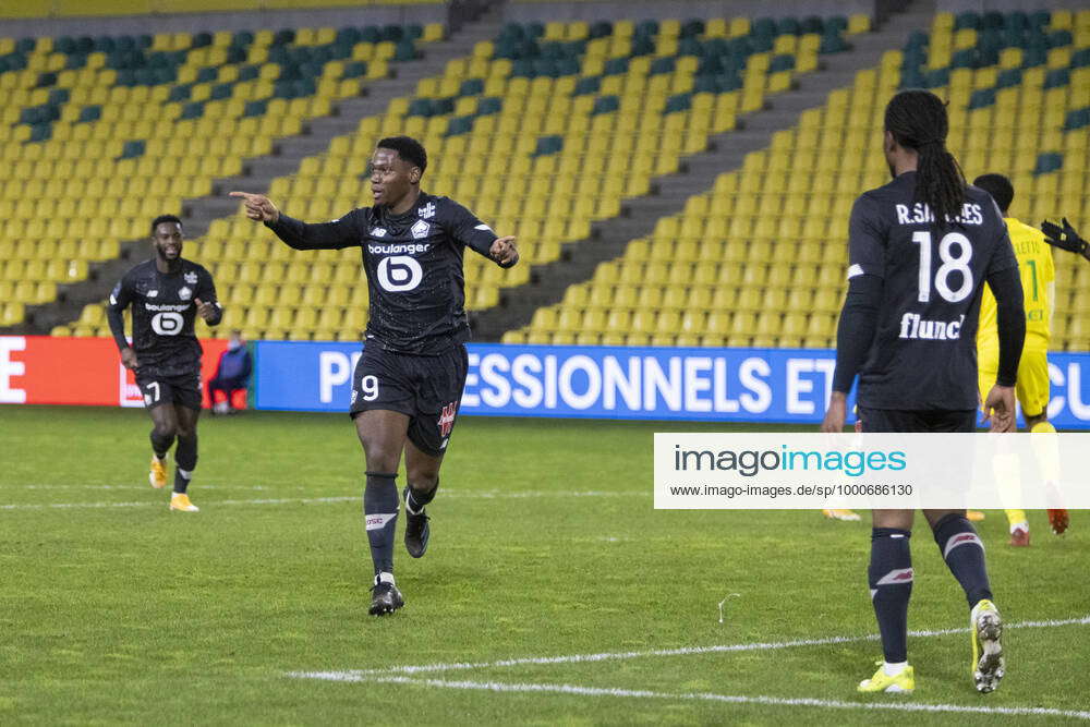 Ä Lille s Jonathan DAVID celebrates his goal against Nantes during the ...