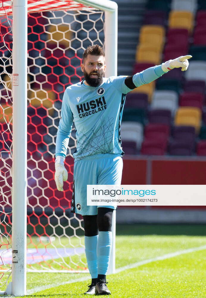 Goalkeeper Bartosz Bialkowski Millwall Thumps Ball Editorial Stock