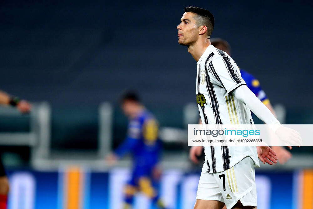 Cristiano Ronaldo of Juventus looks on during the Serie A match