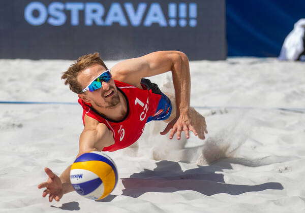 Ondrej Perusic of Czech Republic in action during the Pro Tour Beach  volleyball, Beachvolleyball