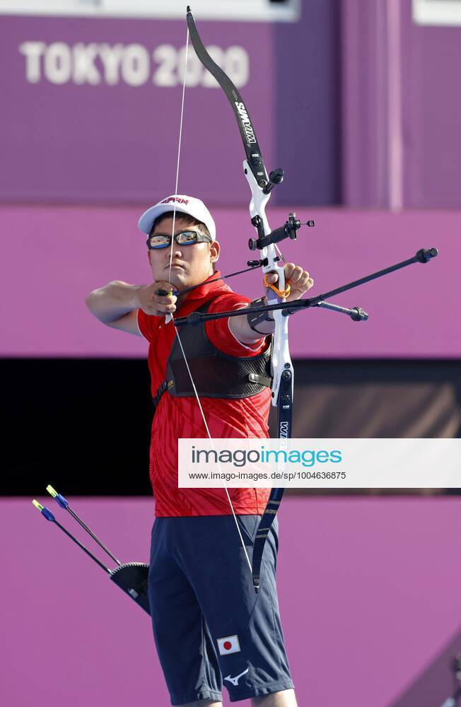 Tokyo Olympics Archery Japan s Takaharu Furukuawa shoots an arrow in