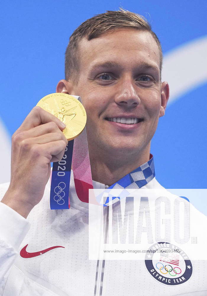 TOKYO, Aug. 1, 2021 -- Caeleb Dressel of the United States poses during ...
