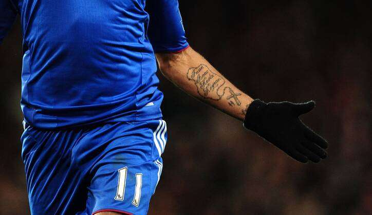 Mandatory Credit: Photo by Back Page Images Shutterstock (1265999t) The tattoo of Didier Drogba of C