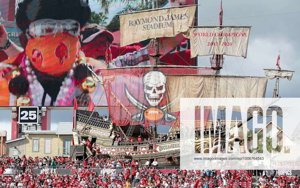 Raymond James Stadium Pirate Ship, TAMPA, FL - OCTOBER 16: …