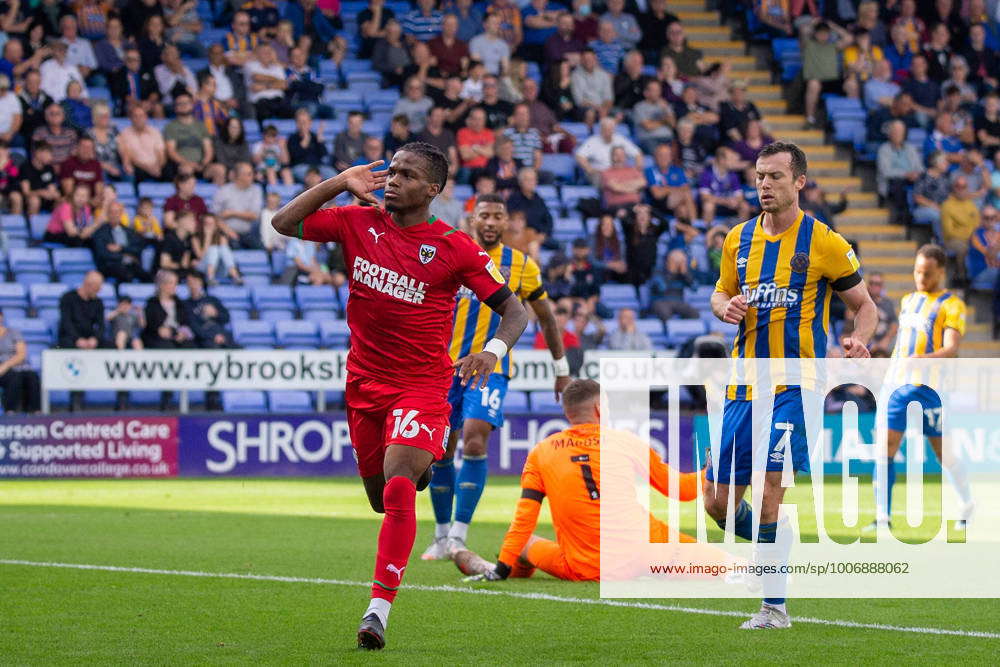 Shrewsbury Town v AFC Wimbledon EFL Sky Bet League 1 25 09 2021. GOAL 0-1