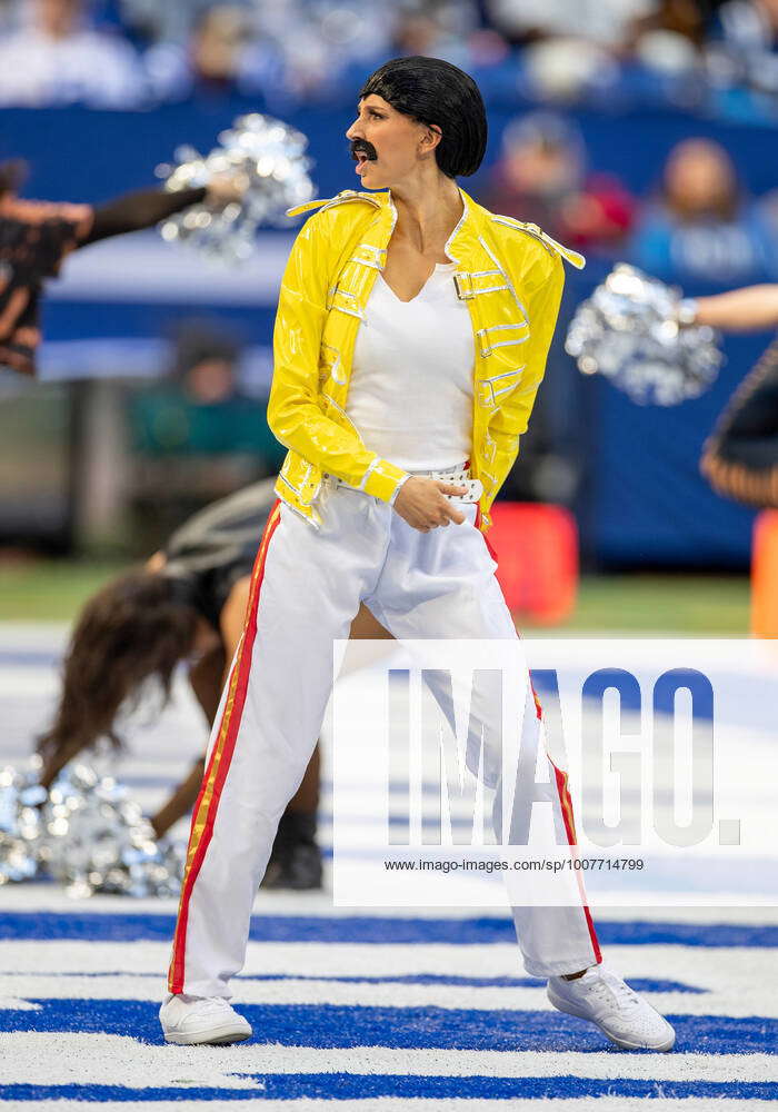 October 31, 2021: Indianapolis Colts cheerleader performs in Halloween  costume during NFL football game action between the Tennessee Titans and  the Indianapolis Colts at Lucas Oil Stadium in Indianapolis, Indiana.  Tennessee defeated