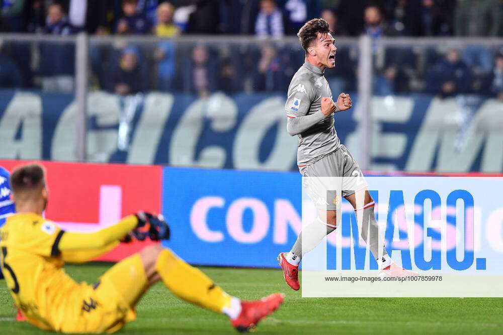 Flavio Bianchi (Genoa) celebrates after scoring a goal during