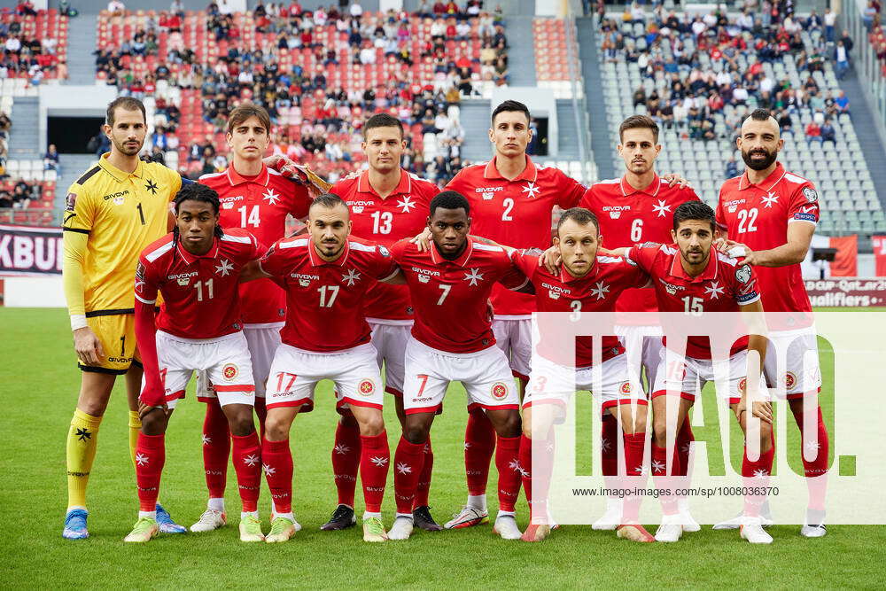 Malta National Soccer Team Players Group Up For A Team Photo Ahead Of 