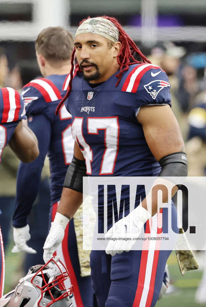 FOXBOROUGH, MA - NOVEMBER 14: New England Patriots fullback Jakob Johnson  (47) during a game between