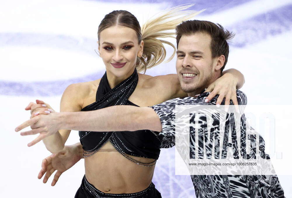 SOCHI, RUSSIA – NOVEMBER 26, 2021: Ice dancers Victoria Sinitsina and