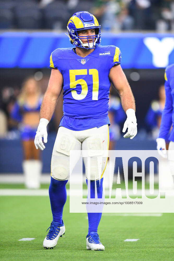 INGLEWOOD, CA - DECEMBER 05: Los Angeles Rams Linebacker Troy Reeder (51)  looks on during the NFL