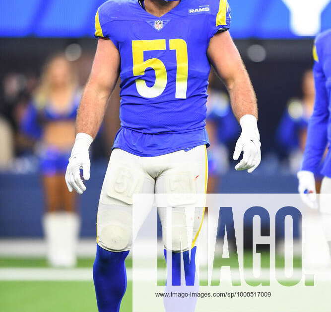 INGLEWOOD, CA - DECEMBER 05: Los Angeles Rams Linebacker Troy Reeder (51)  looks on during the NFL