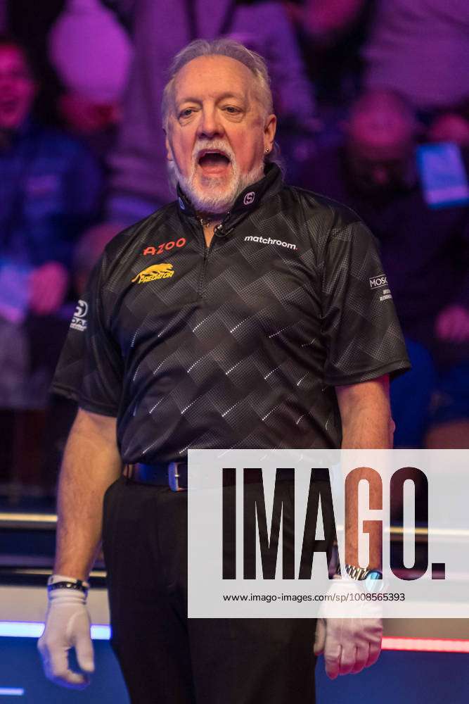 Matchroom Pool Mosconi Cup Day Four John Leyman referee during the