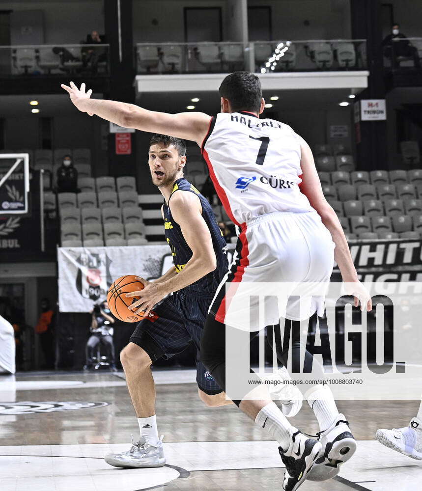 Furkan Haltali (7) of Besiktas Icrypex and Michal Michalak (20) of Ewe