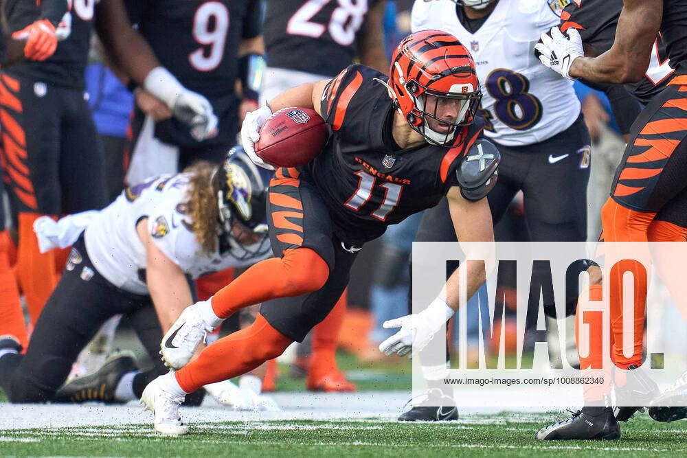 CINCINNATI, OH - DECEMBER 26: Cincinnati Bengals wide receiver Trent Taylor  (11) runs with the