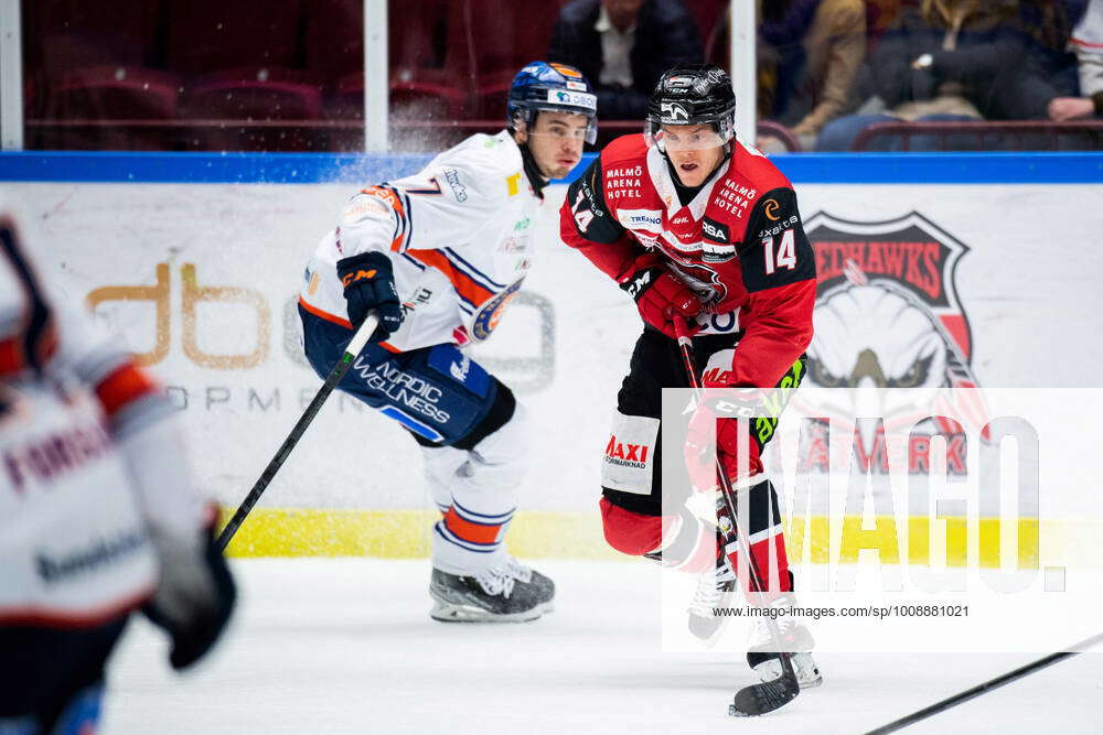 211228 Malmö Redhawks Carl Johan Lerby During The Ice Hockey Match In ...