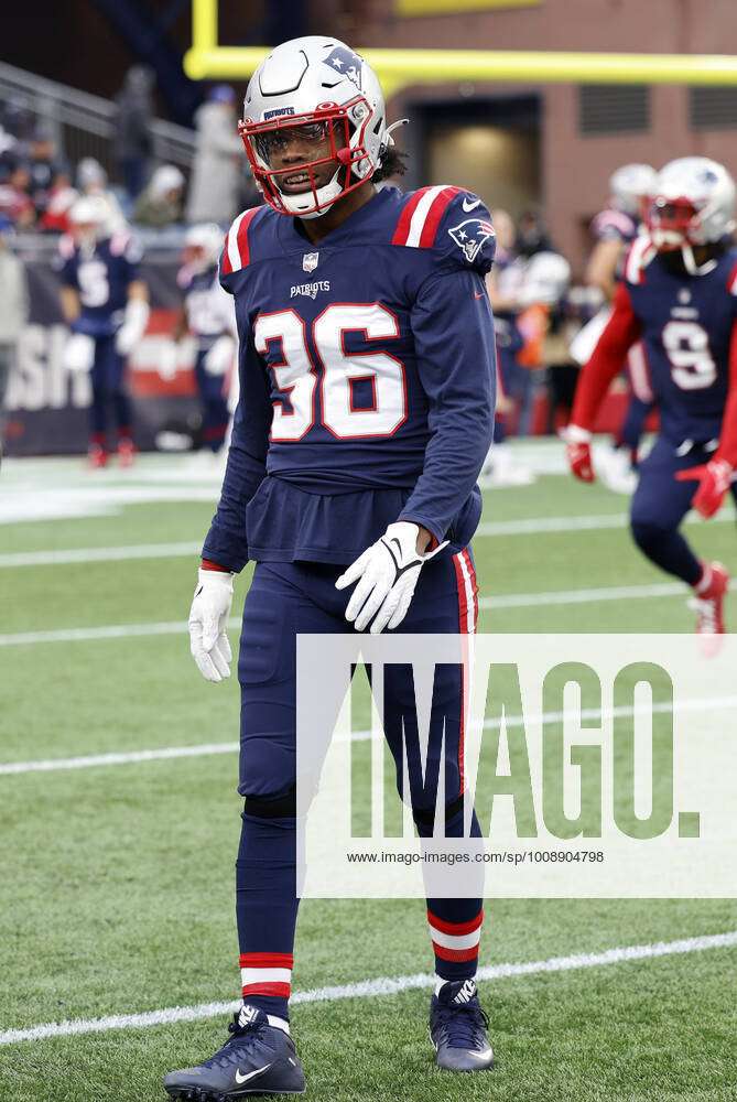 FOXBOROUGH, MA - DECEMBER 26: New England Patriots linebacker Brandon King ( 36) in warm up before a
