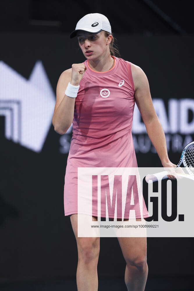 ADELAIDE, AUSTRALIA JANUARY 07 Iga Swiatek of Poland reacts on a