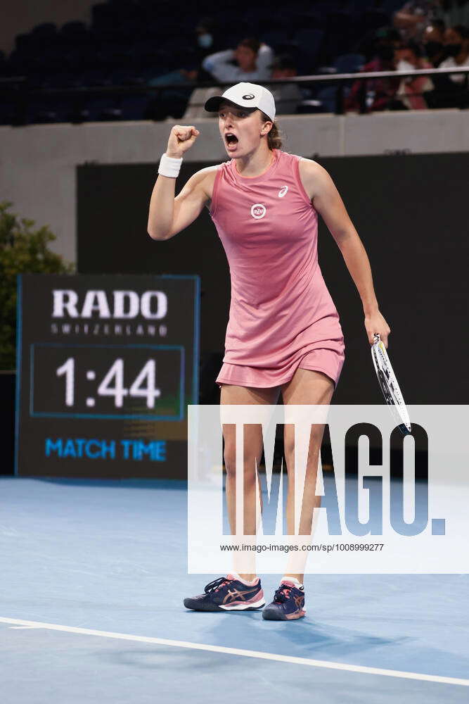 ADELAIDE, AUSTRALIA JANUARY 07 Iga Swiatek of Poland reacts on a