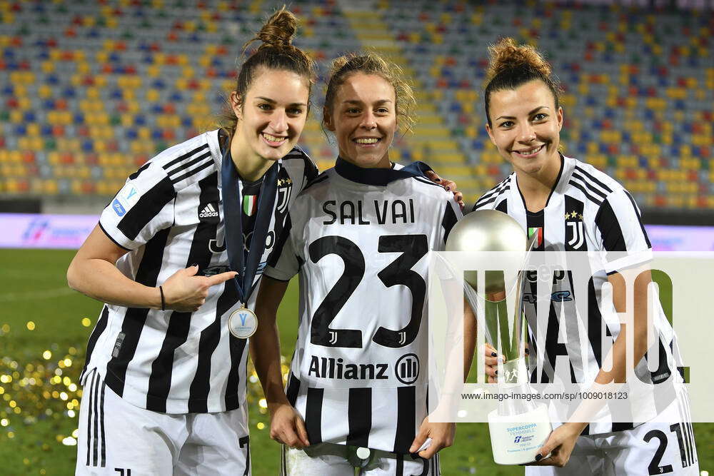 Martina Lenzini Cecilia Salvai and Arianna Caruso of Juventus