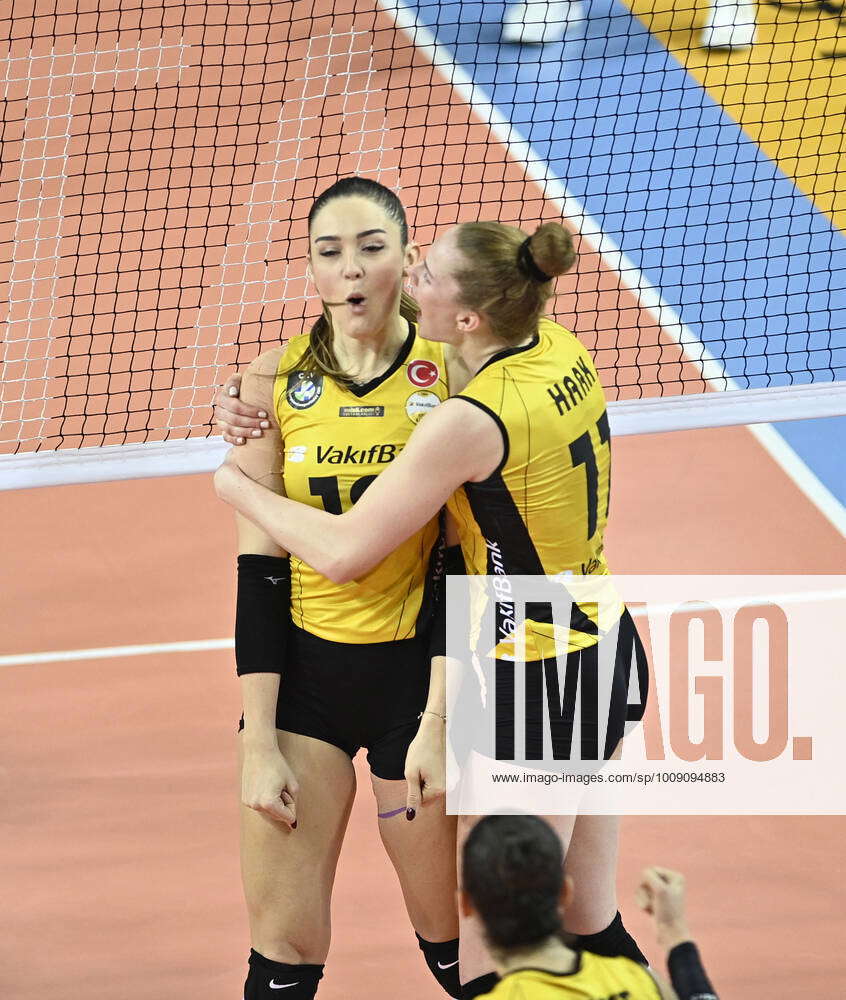 Isabelle Hak (11) and Zehra Gunes (18) of Vakifbank during the 2021-2022  Volleyball season Womans