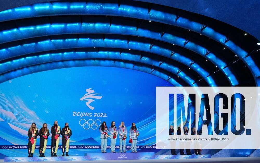 China Olympics 2022 Medal Ceremony 8112497 12.02.2022 From left, silver