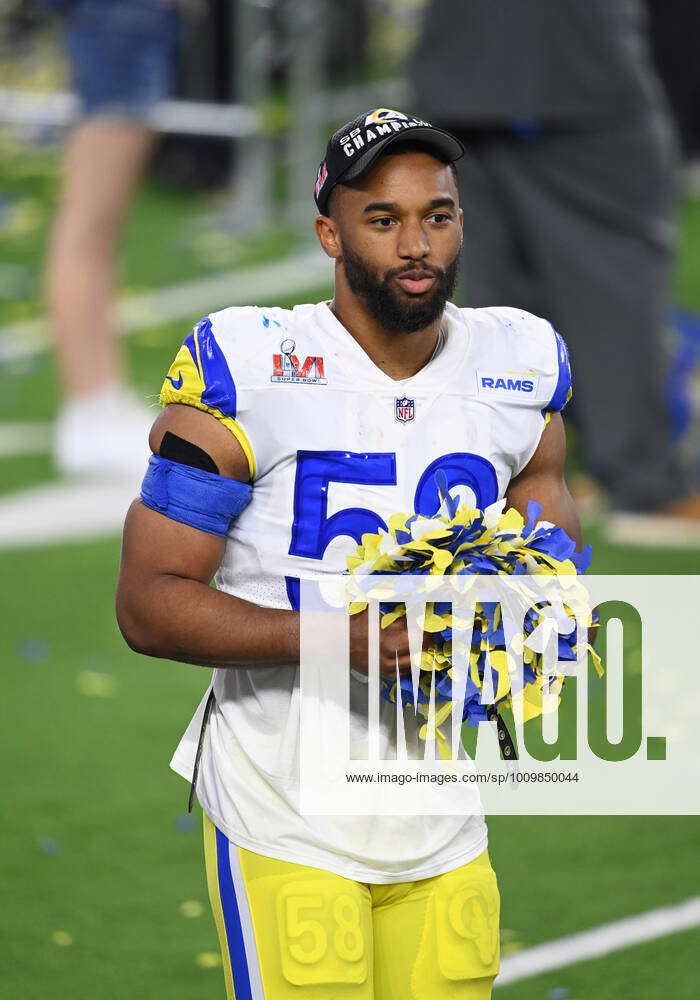 Linebacker (58) Justin Hollins of the Los Angeles Rams against the